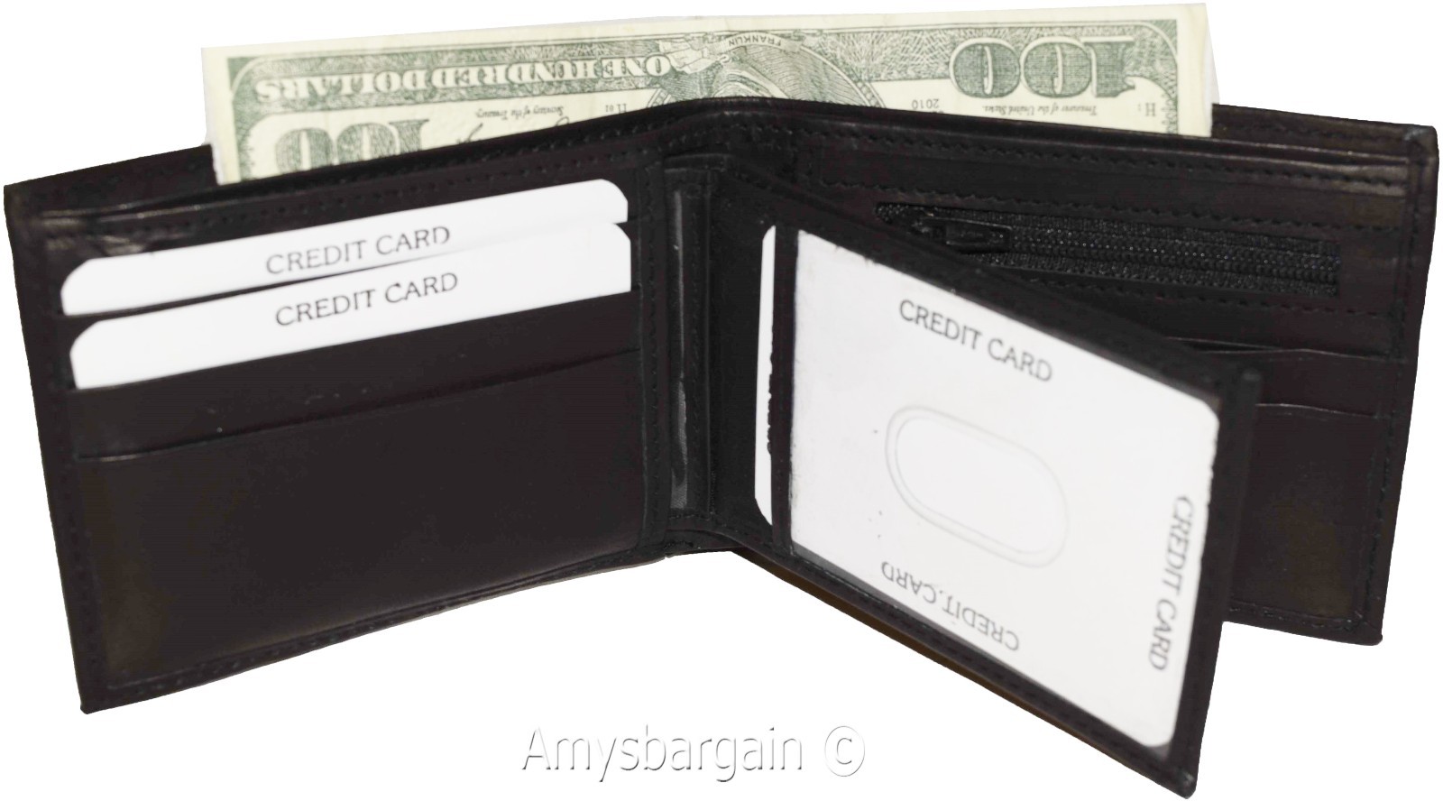 Lot of 4 Man's Bifold 2-in-1 Leather Wallet 9 Card Slot 3 ID 3 Bill slots wallet - Image 3