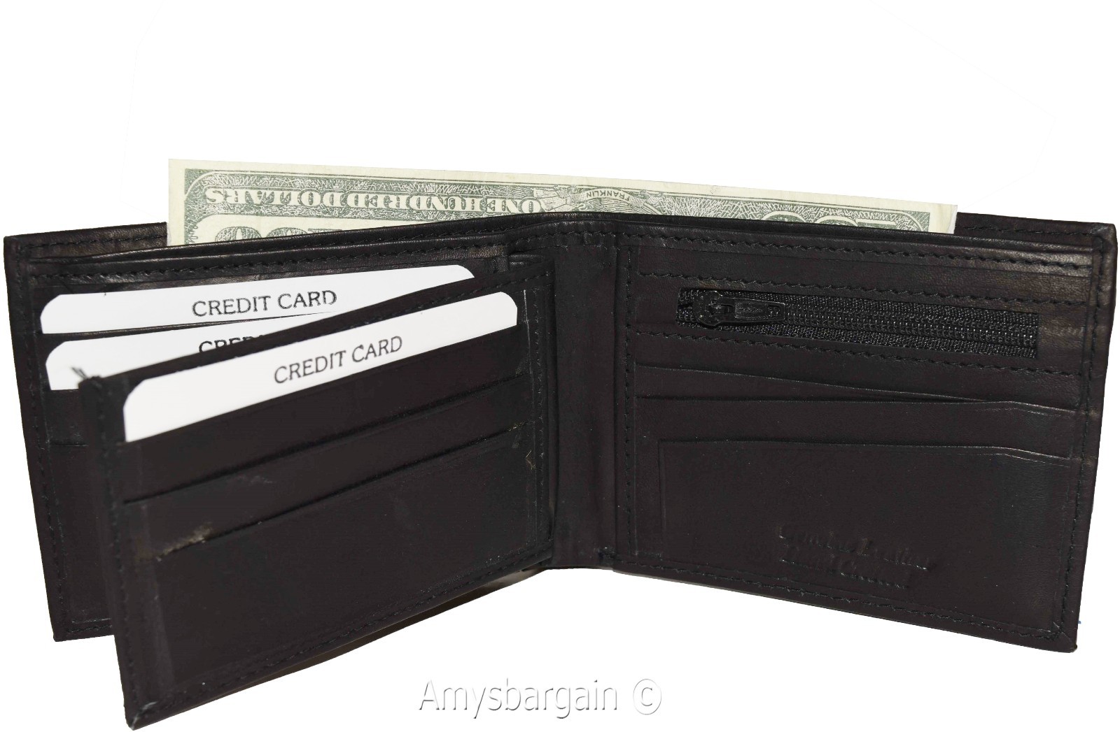 Lot of 4 Man's Bifold 2-in-1 Leather Wallet 9 Card Slot 3 ID 3 Bill slots wallet - Image 5