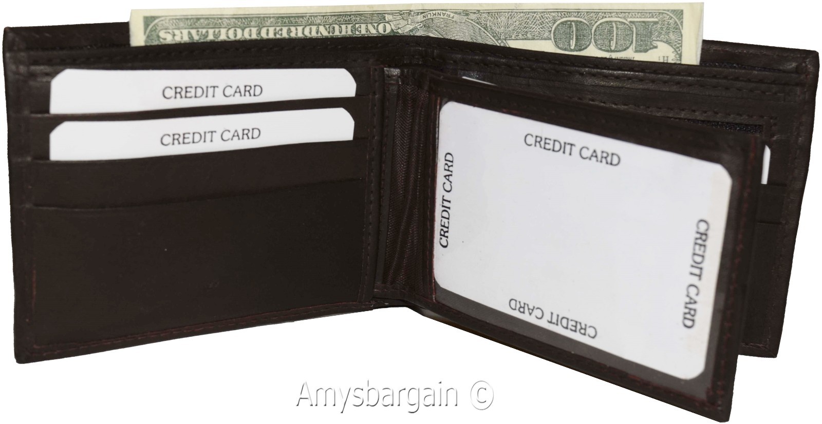 Lot of 4 Man's Bifold 2-in-1 Leather Wallet 9 Card Slot 3 ID 3 Bill slots wallet - Image 6