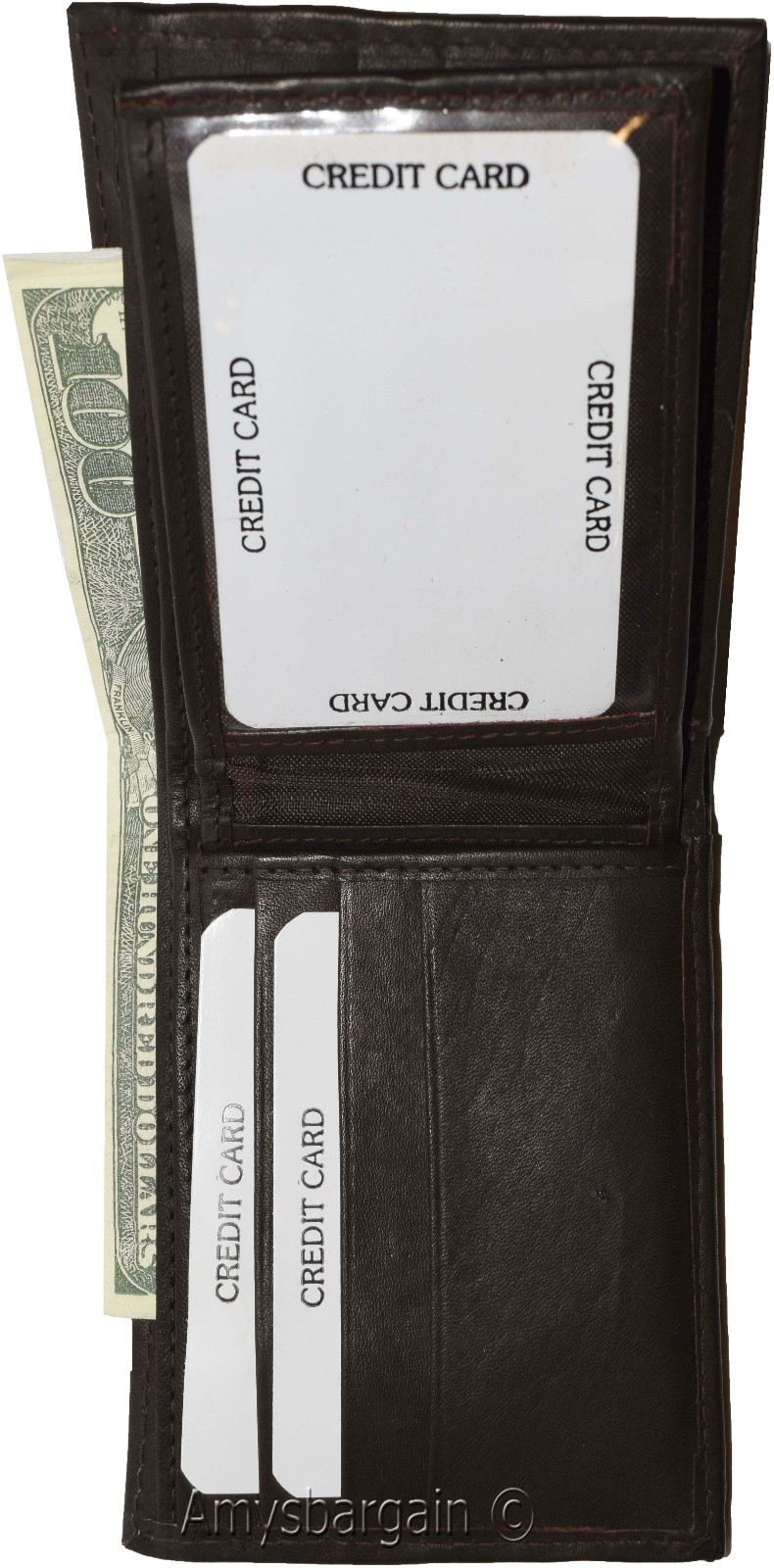 Lot of 4 Man's Bifold 2-in-1 Leather Wallet 9 Card Slot 3 ID 3 Bill slots wallet - Image 7