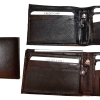 Lot of 4 Men's Bifold Leather wallet Genuine leather 3 bill slot Zip case New
