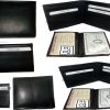 Lot of 4 Men's Soft Leather Black billfold Wallet 9 Credit Card 2 ID new walllet