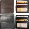 Lot of 4 Men's wallet Genuine Leather Hipster bifold Black brown billfold wallet