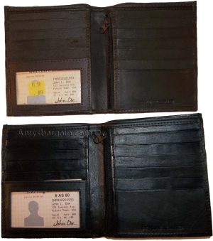 Lot of 4 Men's wallet Genuine Leather Hipster bifold Black brown billfold wallet - Image 5