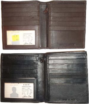 Lot of 4 Men's wallet Genuine Leather Hipster bifold Black brown billfold wallet - Image 6