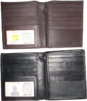 Lot of 4 Men's wallet Genuine Leather Hipster bifold Black brown billfold wallet - Image 8