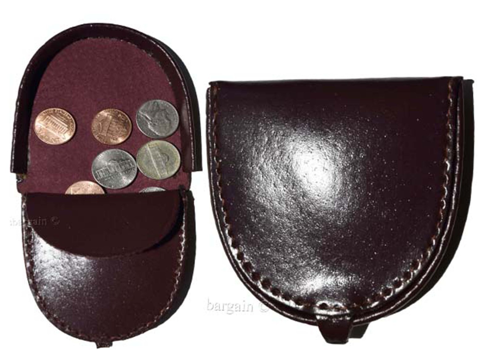 Lot of 4 New Burgundy Leather change purse, Coin case, Coin holder, change case - Image 6