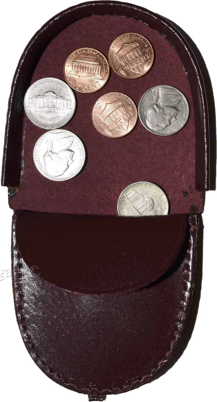 Lot of 4 New Burgundy Leather change purse, Coin case, Coin holder, change case - Image 8