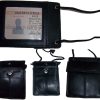 Lot of 4 New Neck string ID Case, Credit Card Case, Black Wallet pouch Money NWT