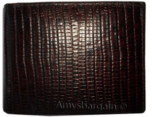 Lot of 5 New Lizard Skin Printed Leather Man's Brown billfold wallet 6 cards ID - Image 11