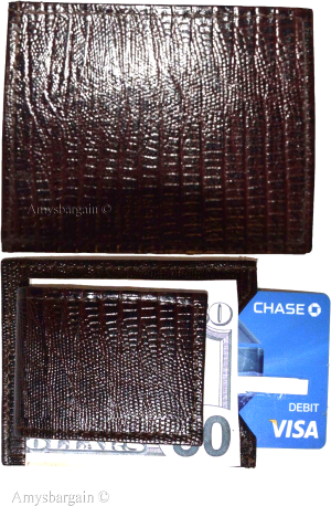 Lot of 5 leather money clip Brown Lizard skin printed unbranded money Clips new - Image 5