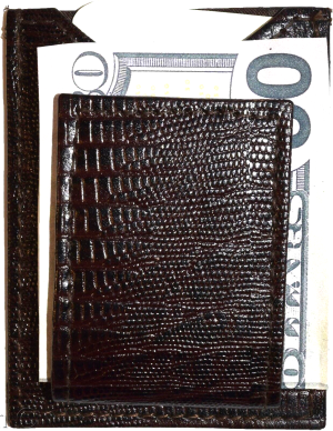 Lot of 5 leather money clip Brown Lizard skin printed unbranded money Clips new - Image 6