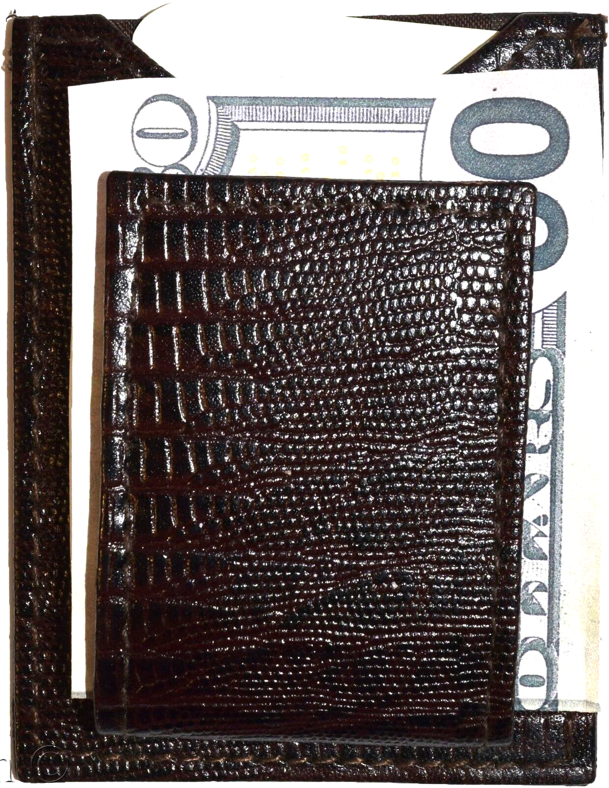 Lot of 5 leather money clip Brown Lizard skin printed unbranded money Clips new - Image 6