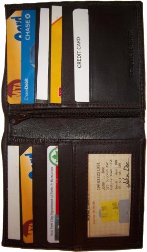 Lot of 6 Leather Hipster wallet billfold brown Bifold zip coin purse New wallets - Image 11