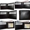 Lot of 6 Men's Bifold Leather wallet 3 bill slots ID case Change case Brand New