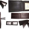 Lot of 6 Men's Leather Wallet 9 Card Holder 3 ID windows Billfold new wallet