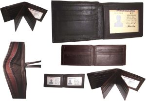 Lot of 6 Men's Soft Leather Wallet 9 Card Holder 3 ID window new Billfold Wallet