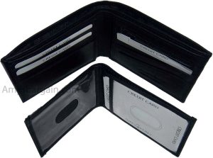 Man's 2-in-1 Leather Wallet 9 Card Spaces 2 ID windows 3 bill slots B new wallet - Image 4