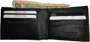 Man's wallet 6 credit card spaces 2 bill slotd zip change purse coin case new - Image 3