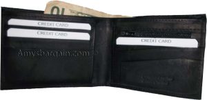 Man's wallet 6 credit card spaces 2 bill slotd zip change purse coin case new - Image 6