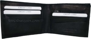 Man's wallet 6 credit card spaces 2 bill slotd zip change purse coin case new - Image 8