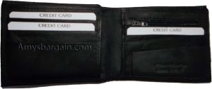Man's wallet 6 credit card spaces 2 bill slotd zip change purse coin case new - Image 10