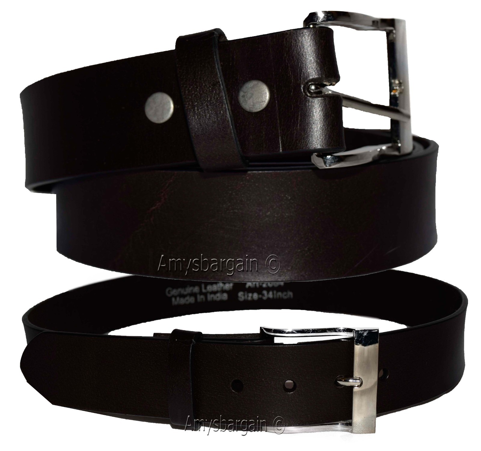 Men's Belt, 47-50" Solid Leather Belt. Men's Brown Casual Leather belt, New belt - Image 13