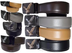 Men's Belt Leather Dress Casual Auto Lock belt Self locking buckle 30 to 50 inch - Image 12