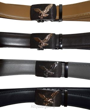 Men's Belt Leather Dress Casual Auto Lock belt Self locking buckle 30 to 50 inch - Image 6
