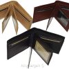 Men's Bifold leather wallet 2 center pieces 9 card 3 IDs Genuine leather wallet