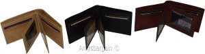 Men's Bifold leather wallet 2 center pieces 9 card 3 IDs Genuine leather wallet - Image 4