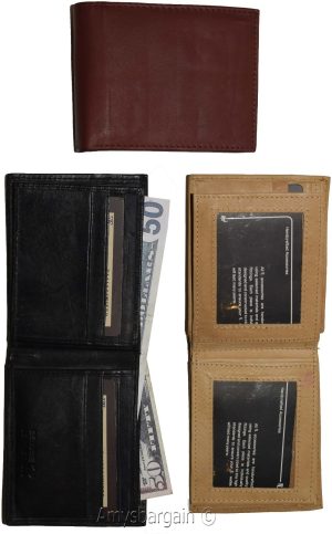 Men's Bifold leather wallet 2 center pieces 9 card 3 IDs Genuine leather wallet - Image 5