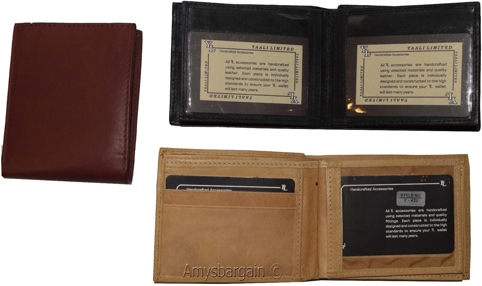 Men's Bifold leather wallet 2 center pieces 9 card 3 IDs Genuine leather wallet - Image 8