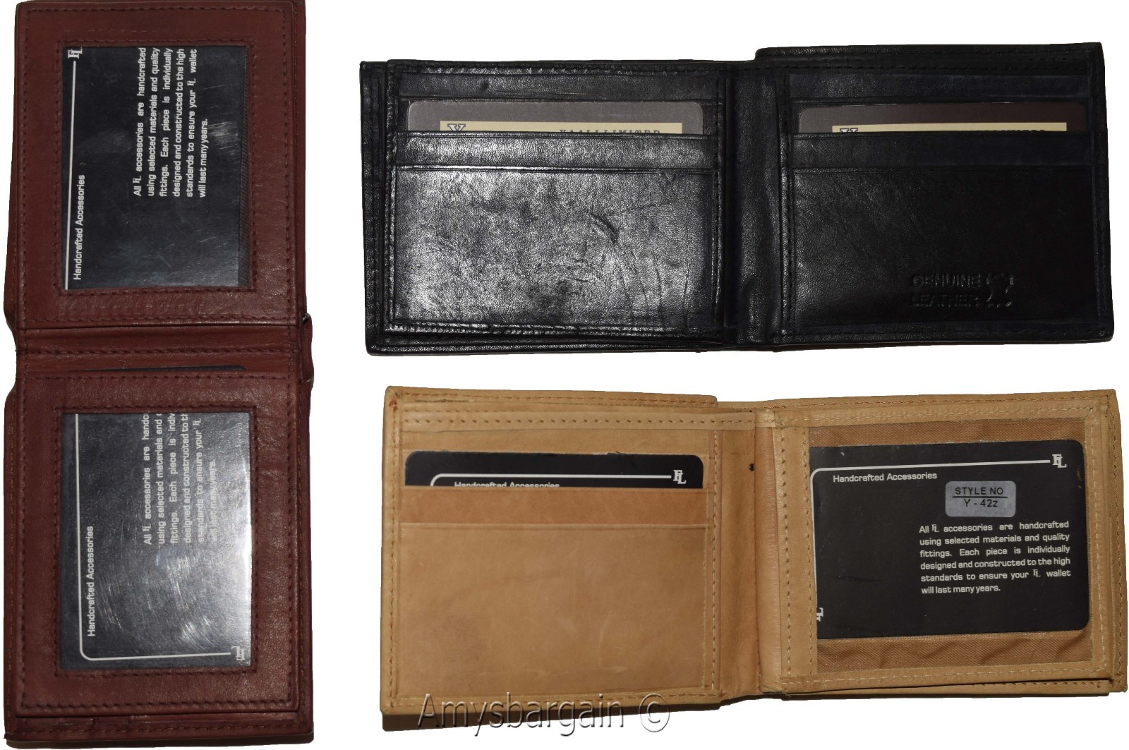 Men's Bifold leather wallet 2 center pieces 9 card 3 IDs Genuine leather wallet - Image 10