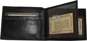 Men's Bifold leather wallet, 2 center pieces 9 card 3 IDs Genuine leather wallet - Image 4