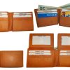 Men's Leather Wallet 12 Card Holder 2 ID Windows 2 Bill Pockets bnwt