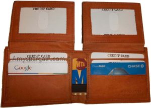 Men's Leather Wallet 12 Card Holder 2 ID Windows 2 Bill Pockets bnwt - Image 3