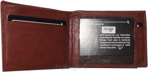 Men's Leather Wallet 3 Bill space leather men's Bifold wallet Zip change pocket - Image 6