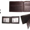 Men's Leather Wallet 9 Cards Holder 3 ID windows Billfold Wallet BR New Lot of 4