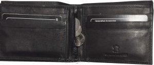 Men's Leather Wallet. Black leather men's Bifold wallet, Zip change pocket #y28z - Image 7