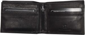 Men's Leather Wallet. Black leather men's Bifold wallet, Zip change pocket #y28z - Image 8