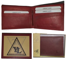 Men's Leather Wallet YL billfold pockets card slots genuine leather wallet new
