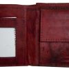 Men's Leather Wallet, billfold suede lined 6 Card spaces ID Change purse Br New