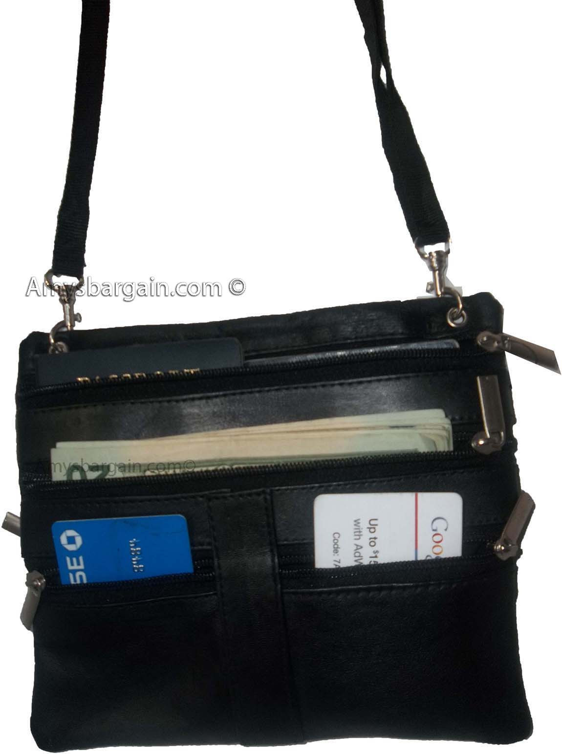 Men's Leather all purpose hand bag waist bag belt bag waist pouch 5 zip pockets - Image 11