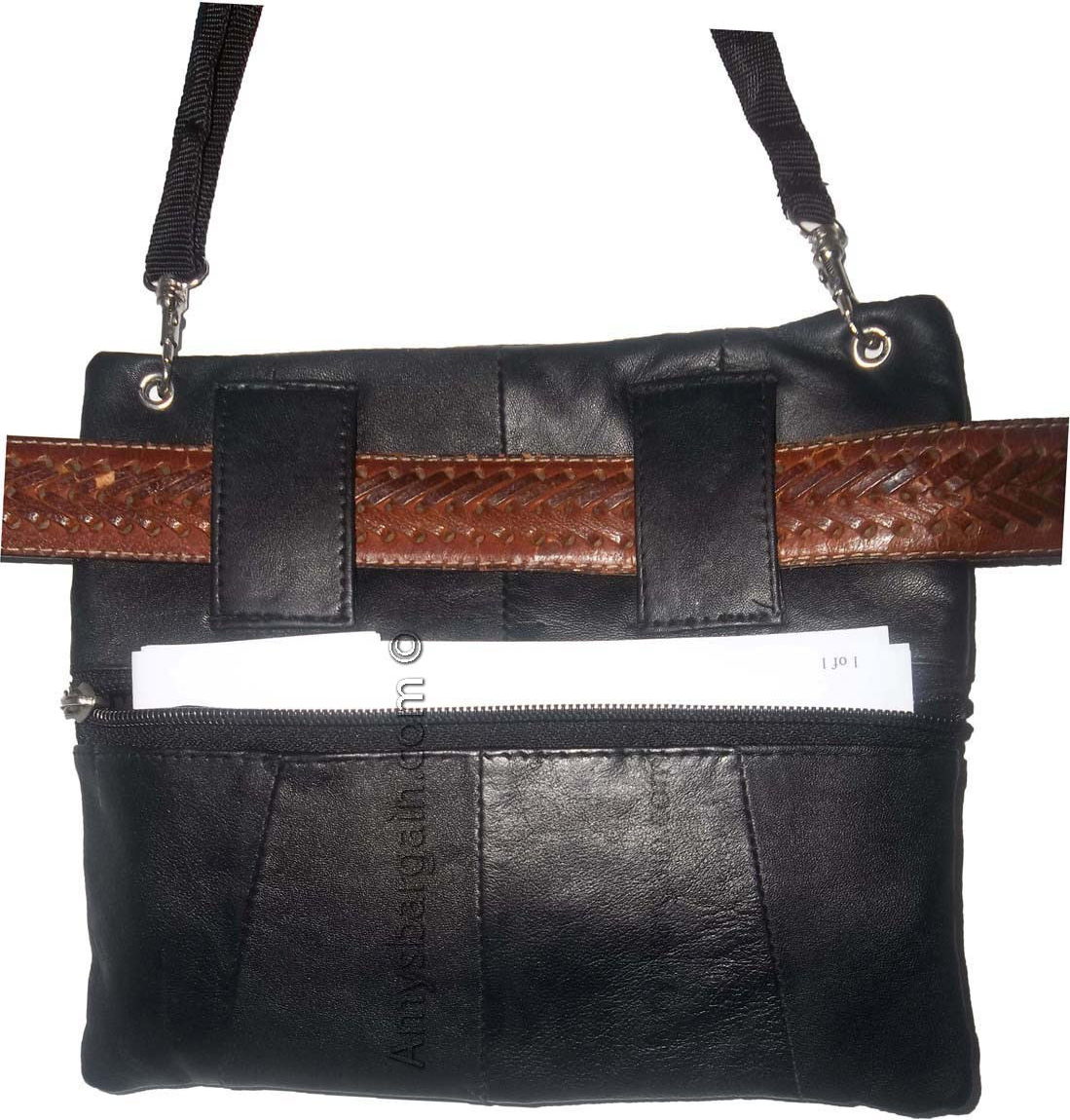 Men's Leather all purpose hand bag waist bag belt bag waist pouch 5 zip pockets - Image 13