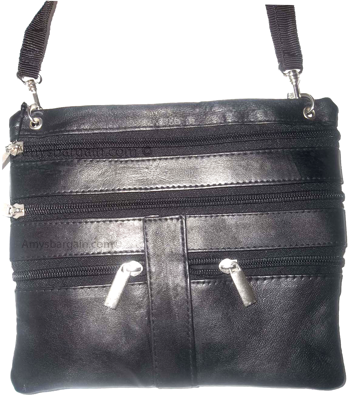 Men's Leather all purpose hand bag waist bag belt bag waist pouch 5 zip pockets - Image 3