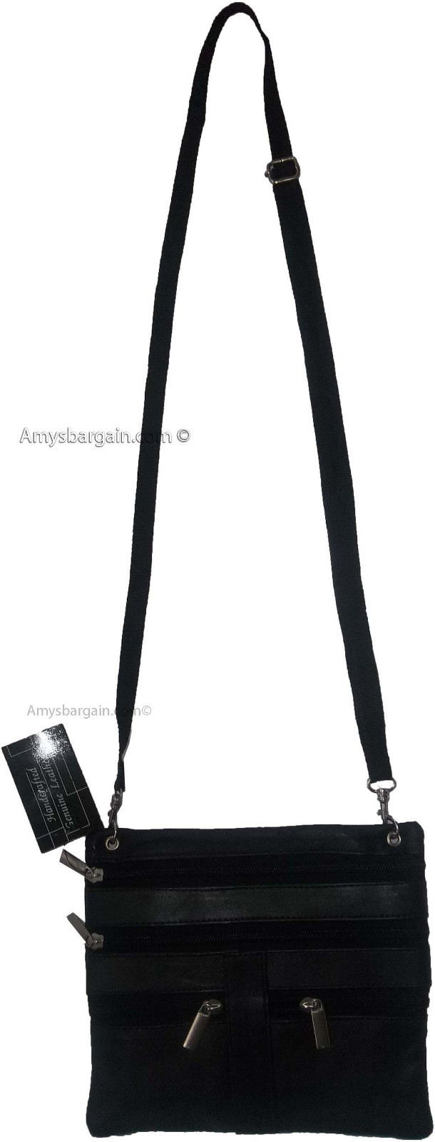 Men's Leather all purpose hand bag waist bag belt bag waist pouch 5 zip pockets - Image 4