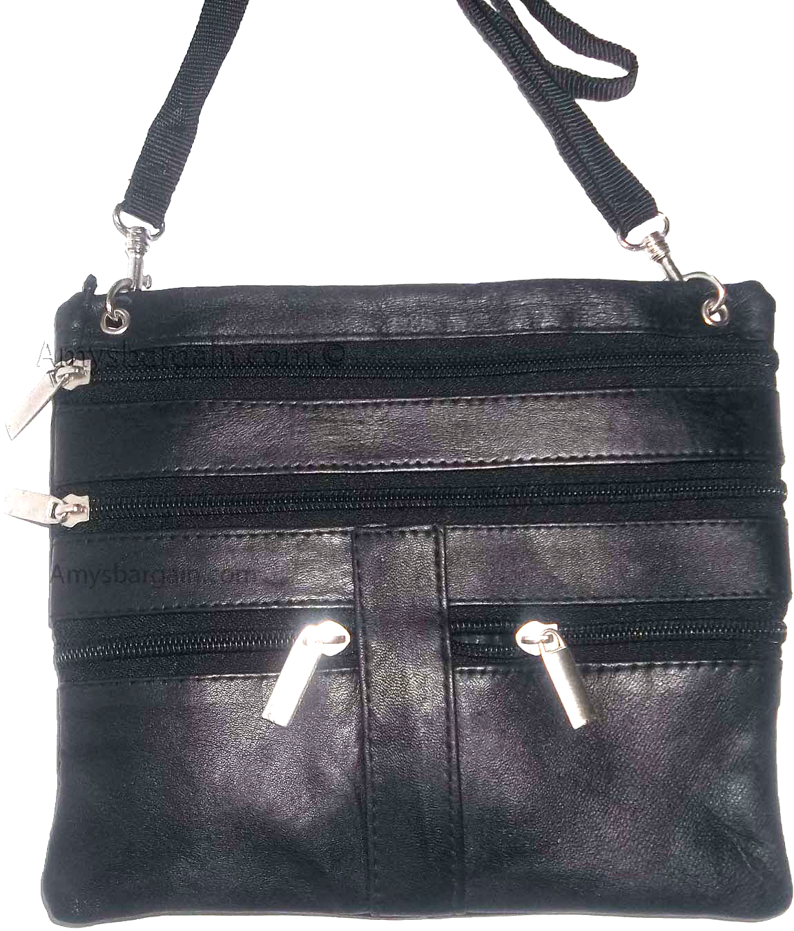 Men's Leather all purpose hand bag waist bag belt bag waist pouch 5 zip pockets - Image 7