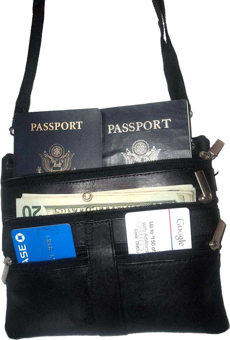 Men's Leather all purpose hand bag waist bag belt bag waist pouch 5 zip pockets - Image 9