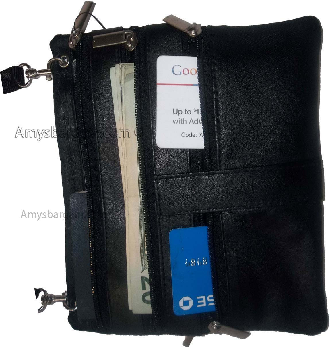 Men's Leather all purpose hand bag waist bag belt bag waist pouch 5 zip pockets - Image 10